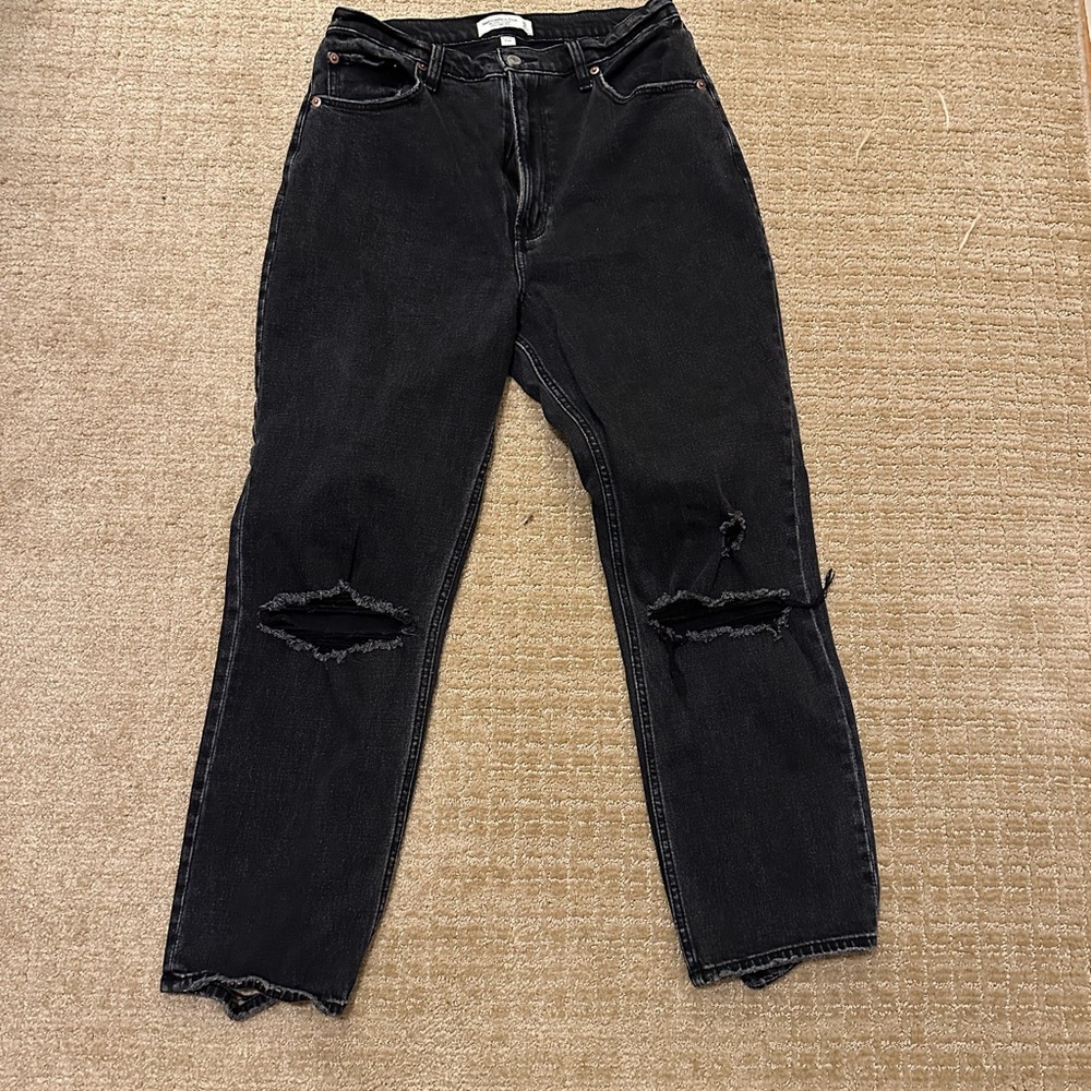 Abercrombie & Fitch Black Straight Leg Jeans